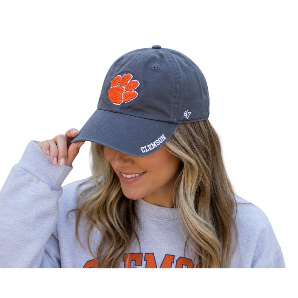 47 Brand Clemson Tigers Adjustable Dad Hat Orange Paw Logo OSFA Cap